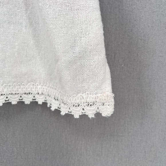 VINTAGE Mexican Huipil Embroidered Shirt Womens Small White Woven Round Neck - Picture 8 of 12